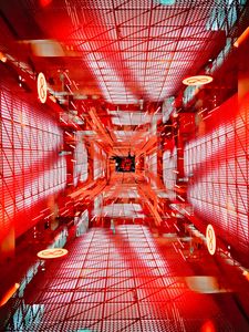 Preview wallpaper tunnel, symbols, shapes, backlight, red