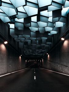 Preview wallpaper tunnel, turn, underground, architecture, copenhagen, denmark