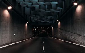 Preview wallpaper tunnel, turn, underground, architecture, copenhagen, denmark