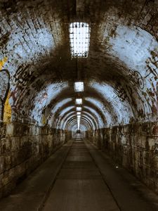 Preview wallpaper tunnel, underground, abandoned, lighting