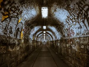 Preview wallpaper tunnel, underground, abandoned, lighting