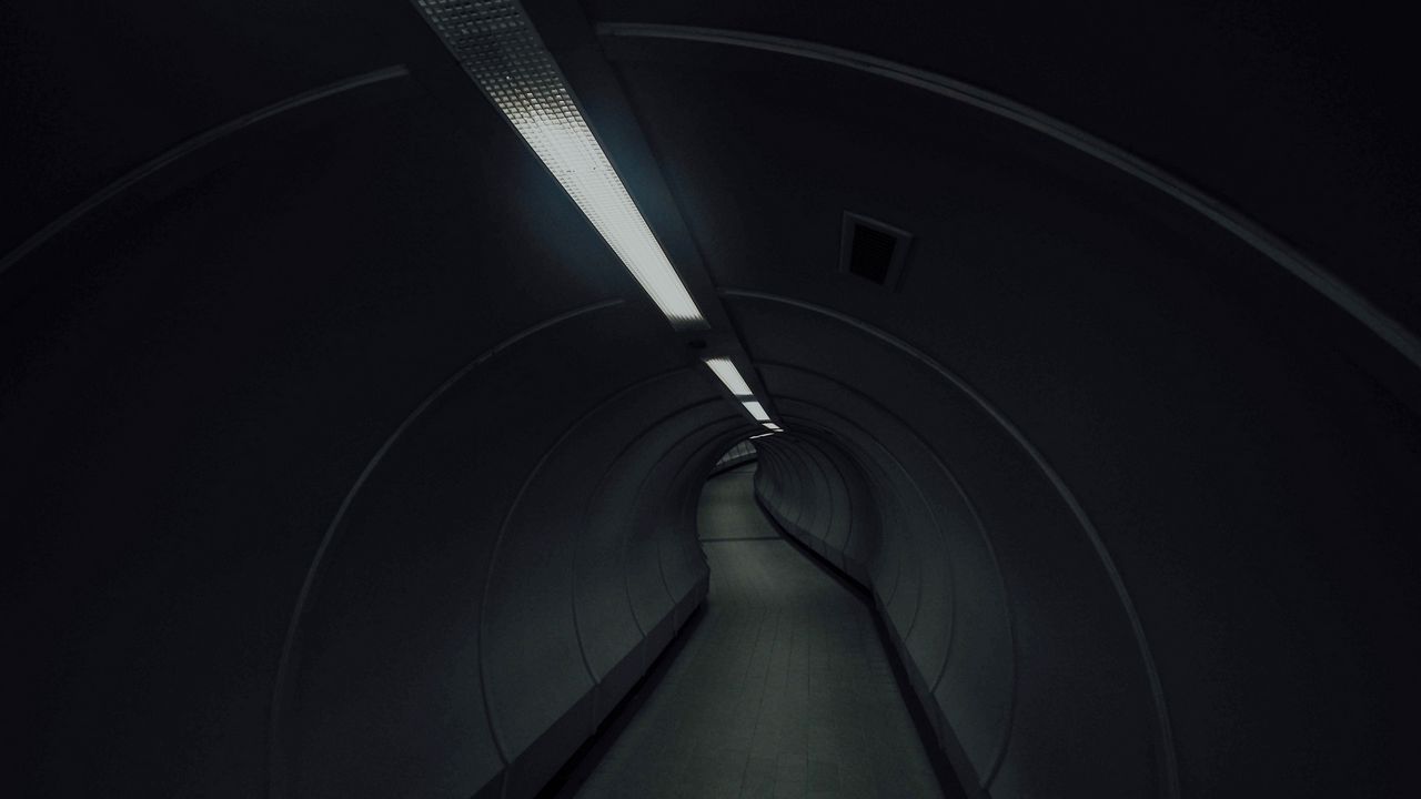 Wallpaper tunnel, underground, dark, lighting, building