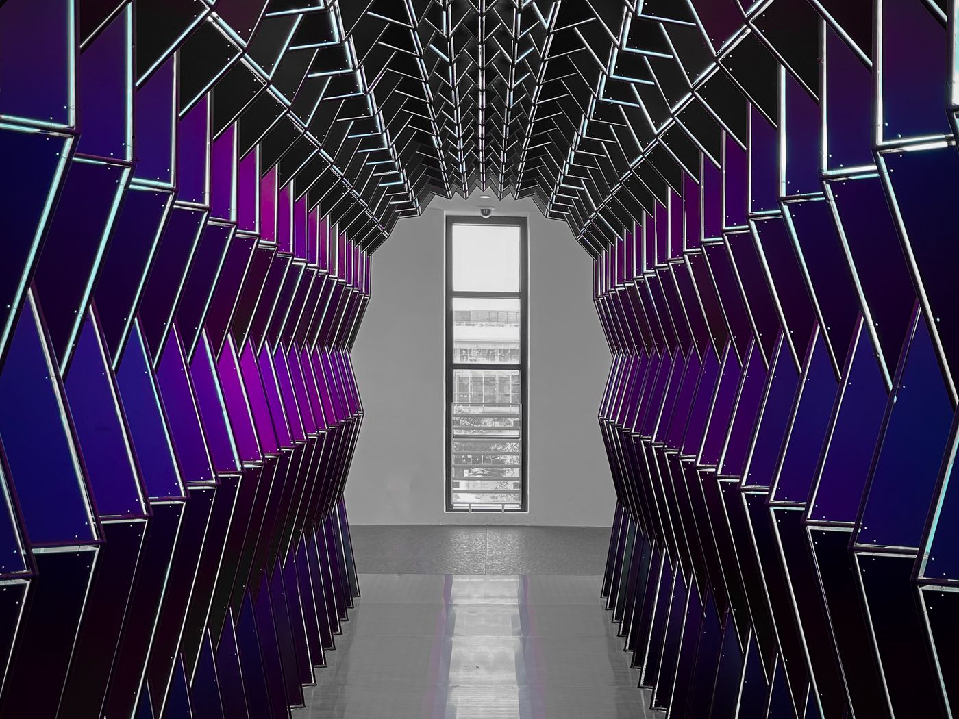 1400x1050 Wallpaper tunnel, window, light