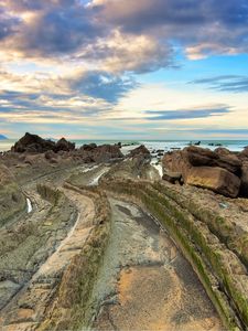 Preview wallpaper turbidites, spain, rocks, water