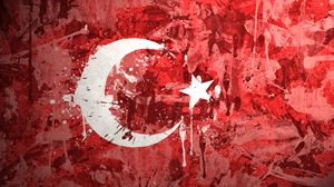 Preview wallpaper turkey, flag, background, texture, paint, stains