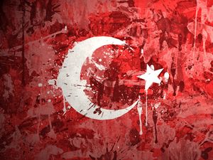 Preview wallpaper turkey, flag, background, texture, paint, stains
