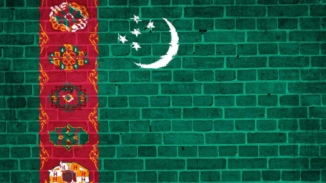 Wallpaper turkmenistan, flag, wall, texture