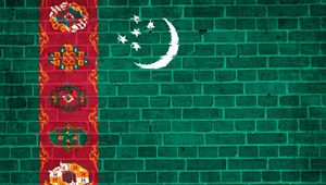 Preview wallpaper turkmenistan, flag, wall, texture