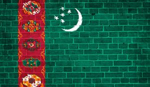 Preview wallpaper turkmenistan, flag, wall, texture