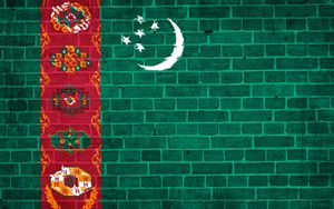 Preview wallpaper turkmenistan, flag, wall, texture