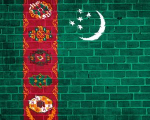 Preview wallpaper turkmenistan, flag, wall, texture