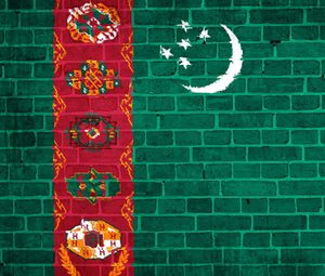 Preview wallpaper turkmenistan, flag, wall, texture