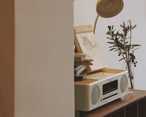 Preview wallpaper turntable, discs, lamp, bouquet, interior