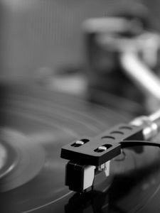 Preview wallpaper turntable, music, vinyl, black and white