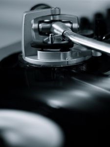 Preview wallpaper turntable, vinyl, music, black and white