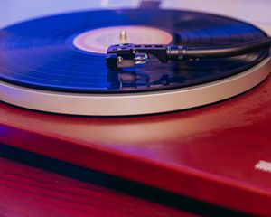 Preview wallpaper turntable, vinyl, record, music, red
