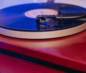 Preview wallpaper turntable, vinyl, record, music, red
