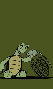 Preview wallpaper turtle, grenade, explosion
