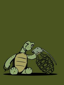 Preview wallpaper turtle, grenade, explosion