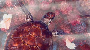 Preview wallpaper turtles, turtle, sea turtles, underwater world, wildlife