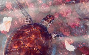 Preview wallpaper turtles, turtle, sea turtles, underwater world, wildlife