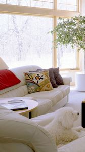 Preview wallpaper tv, sofa, pillows, furniture, comfort