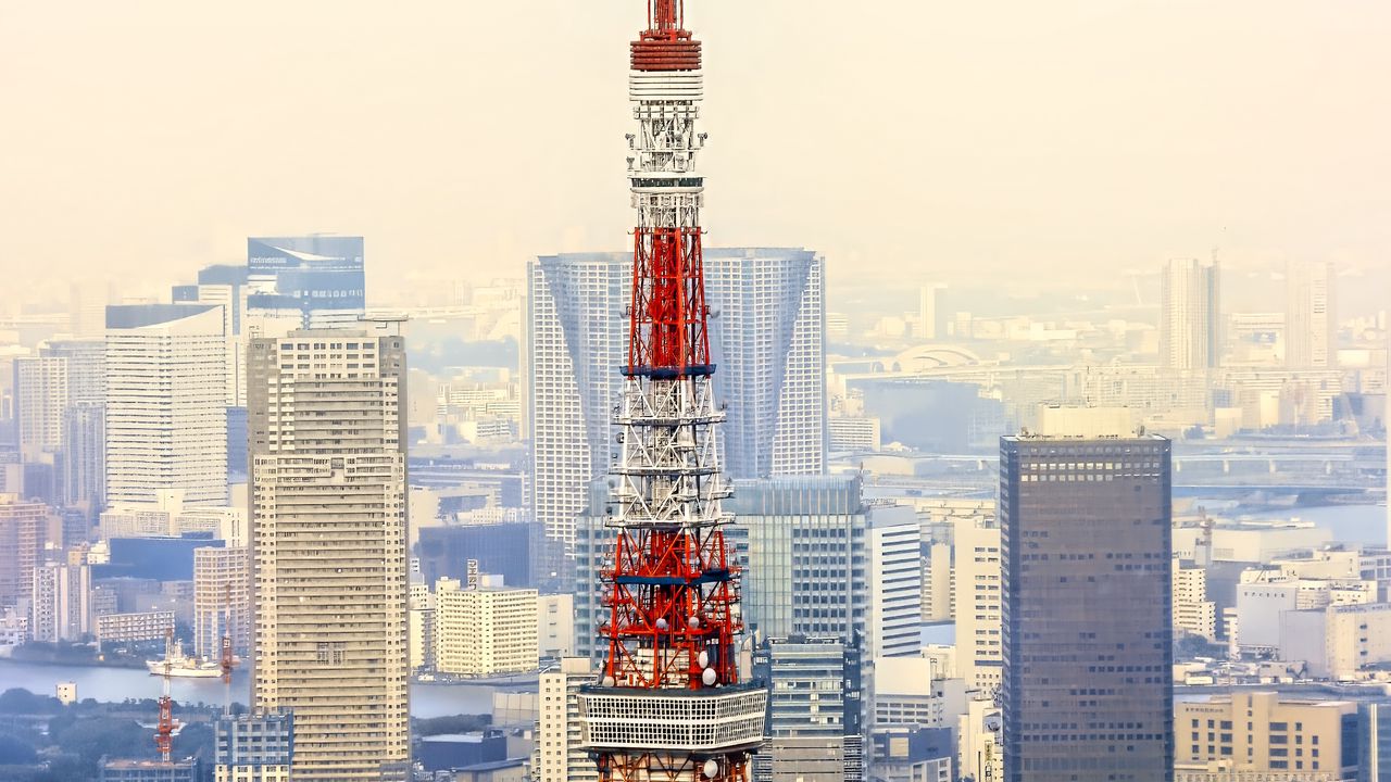 Wallpaper tv tower, tower, city, buildings