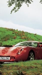 Preview wallpaper tvr t440, red, side view, grass