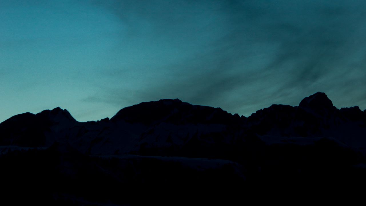 Wallpaper twilight, mountains, dark, outlines