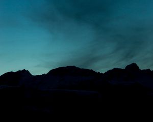Preview wallpaper twilight, mountains, dark, outlines