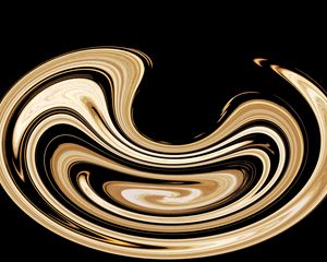 Preview wallpaper twisted, form, circle, gold