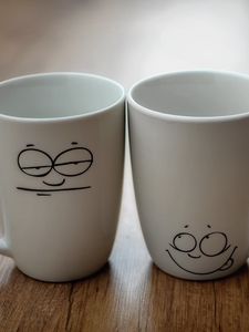 Preview wallpaper two cups, mood, smiley face