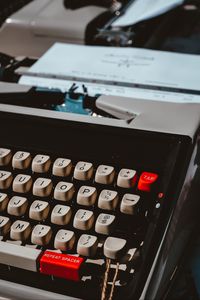 Preview wallpaper typewriter, keys, keyboard, device, typography