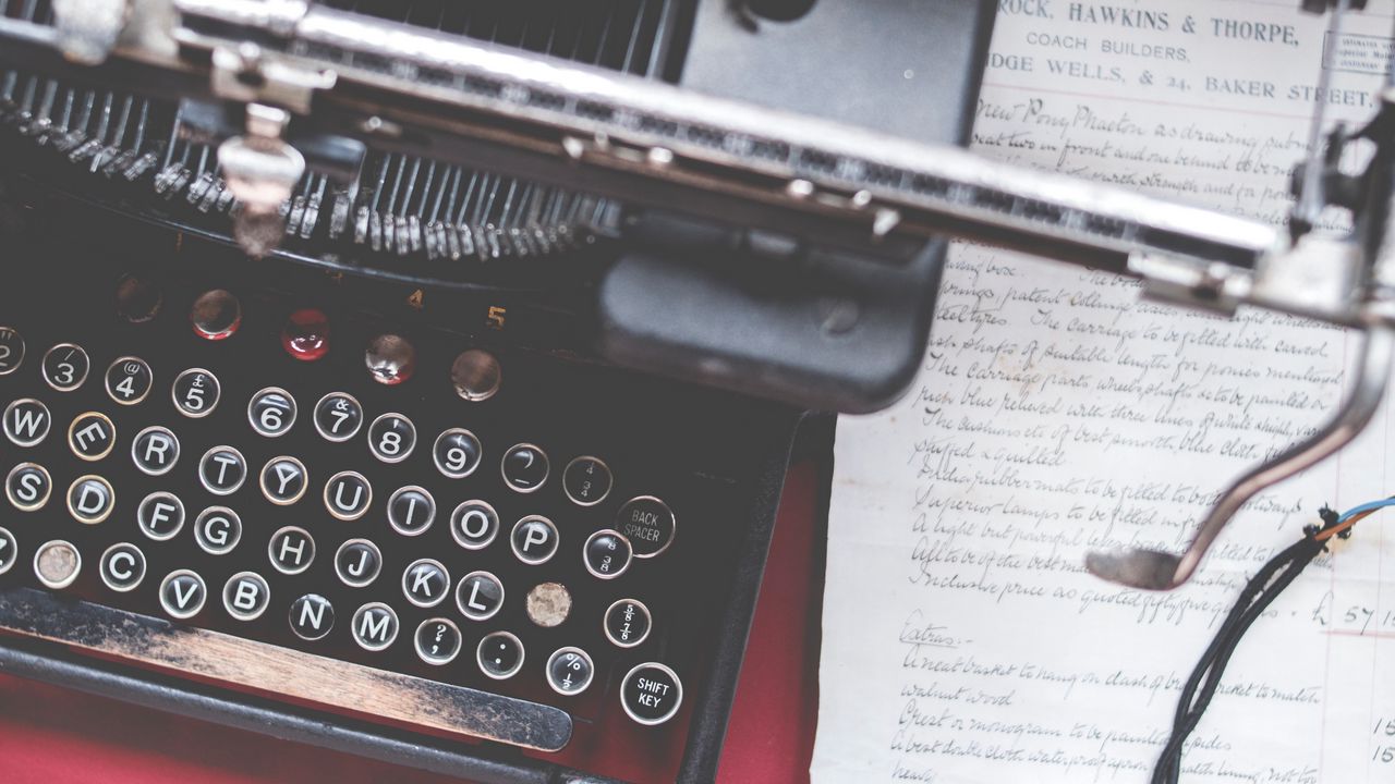 Wallpaper typewriter, letters, retro