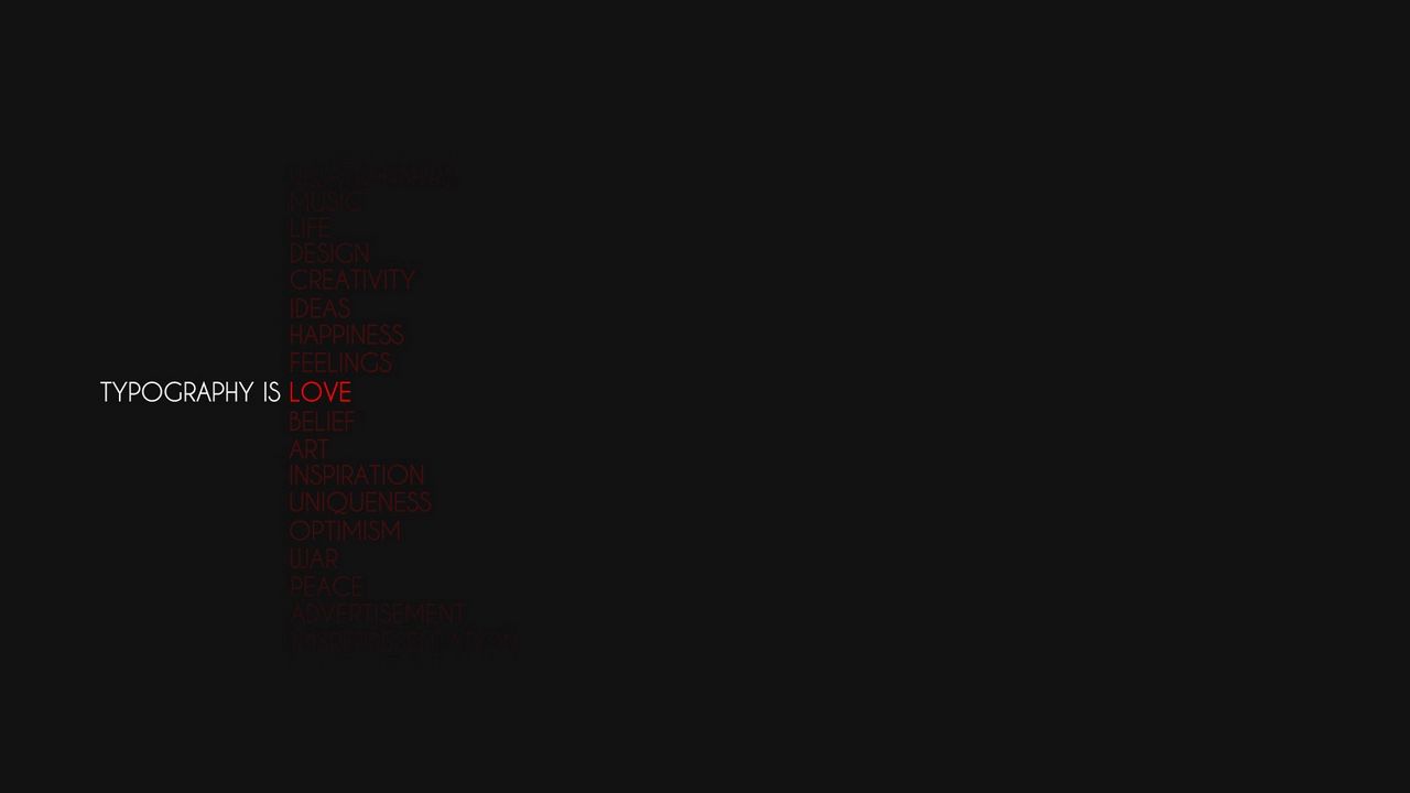 Wallpaper typography is love, black, black background, sign, reflections
