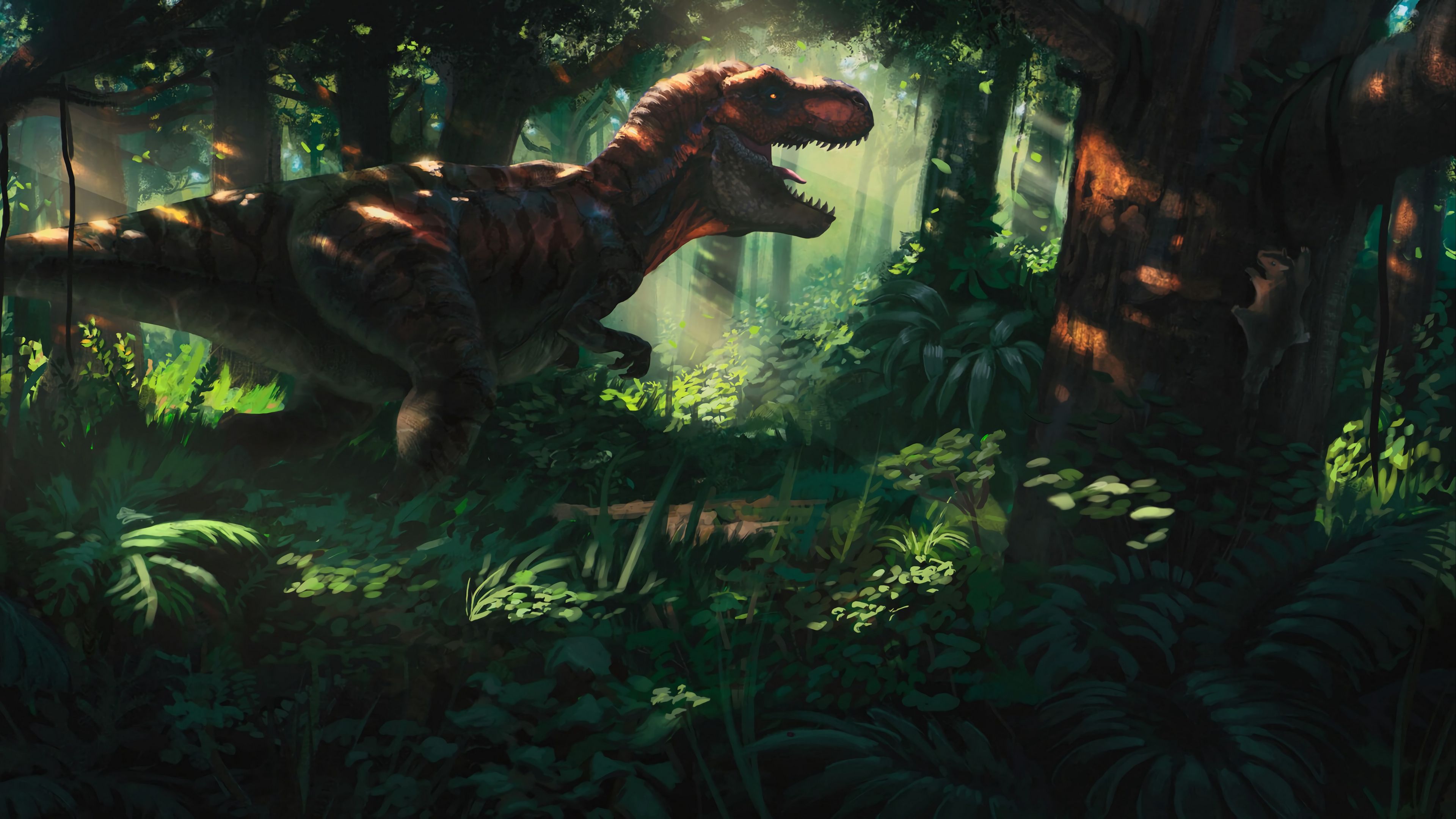5792x3692 Wallpaper Tyrannosaurus, T-Rex, HD, 5K, Creative Graphics, #3929  | Digital backdrops, Dinosaur wallpaper, Forest wall art