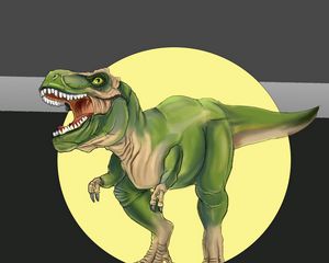 Preview wallpaper tyrannosaurus, dinosaur, predator, art
