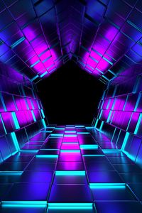 Preview wallpaper ubes, rendering, tunnel, purple