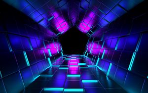 Preview wallpaper ubes, rendering, tunnel, purple