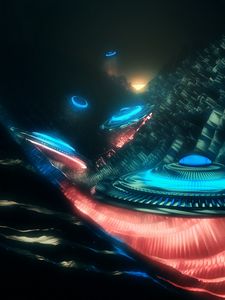 Preview wallpaper ufo, glow, art