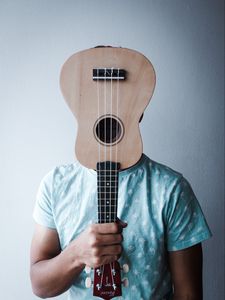 Preview wallpaper ukulele, man, musical instrument, music