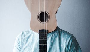 Preview wallpaper ukulele, man, musical instrument, music