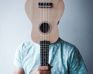 Preview wallpaper ukulele, man, musical instrument, music
