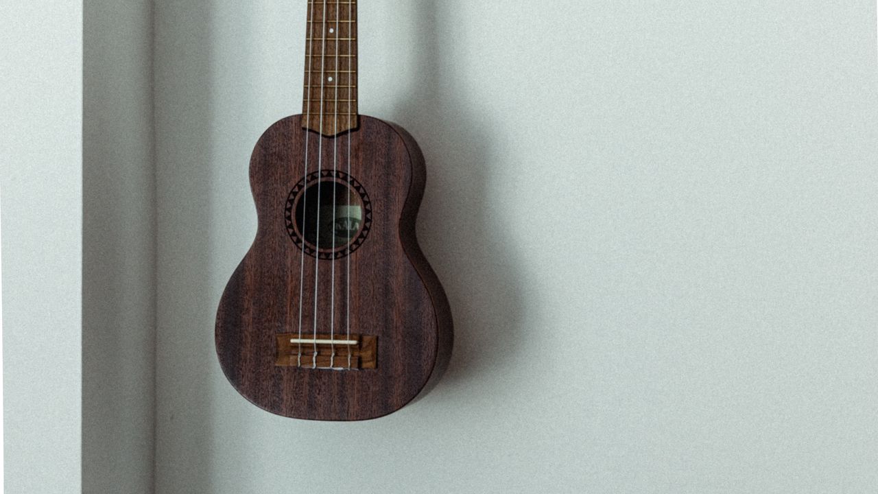 Wallpaper ukulele, musical instrument, strings, wall