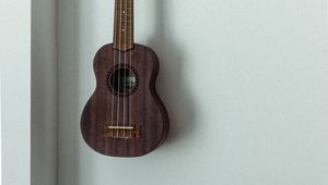 Preview wallpaper ukulele, musical instrument, strings, wall