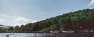 Preview wallpaper ullswater, penrith, boats, trees, shore