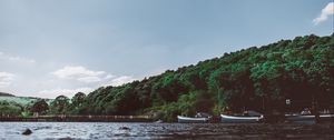 Preview wallpaper ullswater, penrith, boats, trees, shore