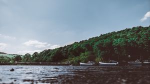 Preview wallpaper ullswater, penrith, boats, trees, shore