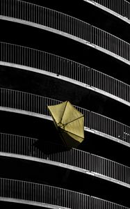 Preview wallpaper umbrella, building, facade, wind