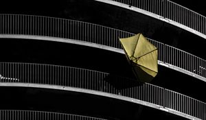 Preview wallpaper umbrella, building, facade, wind